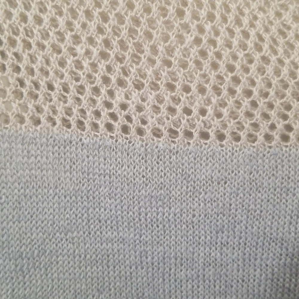 Eileen Fisher blouse 100% Linen Delave gray cream - Picture 3 of 8